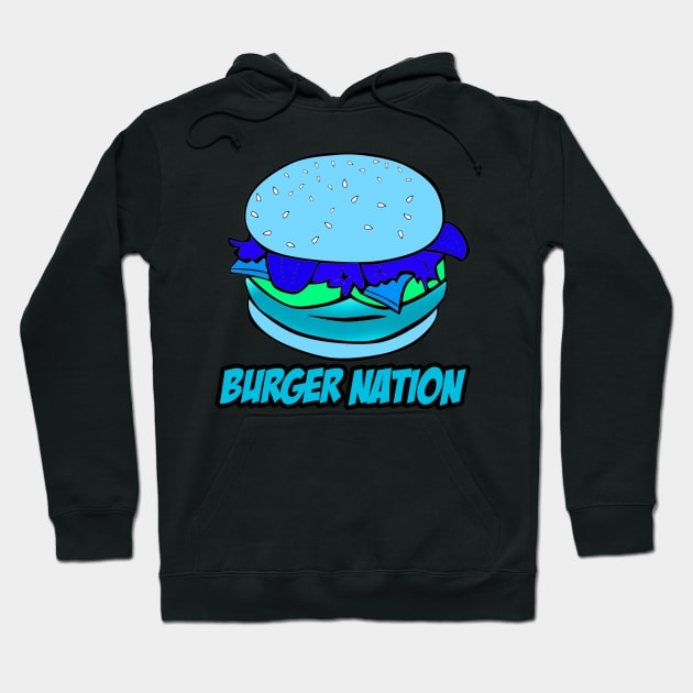 Burger Nation Tee - Blue/Green Hoodie by Jbug08x